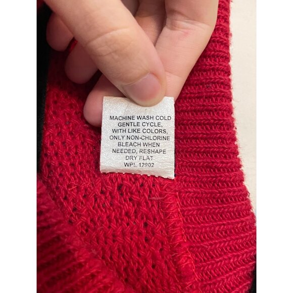 Vintage Red Golf Grandpa Textured Knit Sweater By Scottish Isle Bernette Size M - Picture 5 of 5